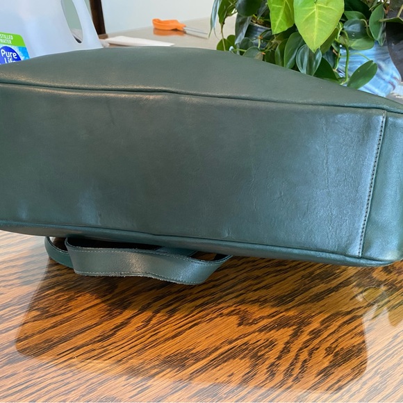 Coach Manhattan Park Tote 4129 Bottle Green Rare made USA *Flaws* READ - Picture 4 of 16